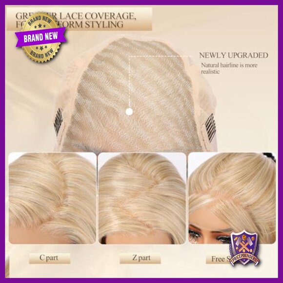 13x6 HD Lace Front Synthetic Wig 22IN Glueless Pre Plucked Daily Party main image 6